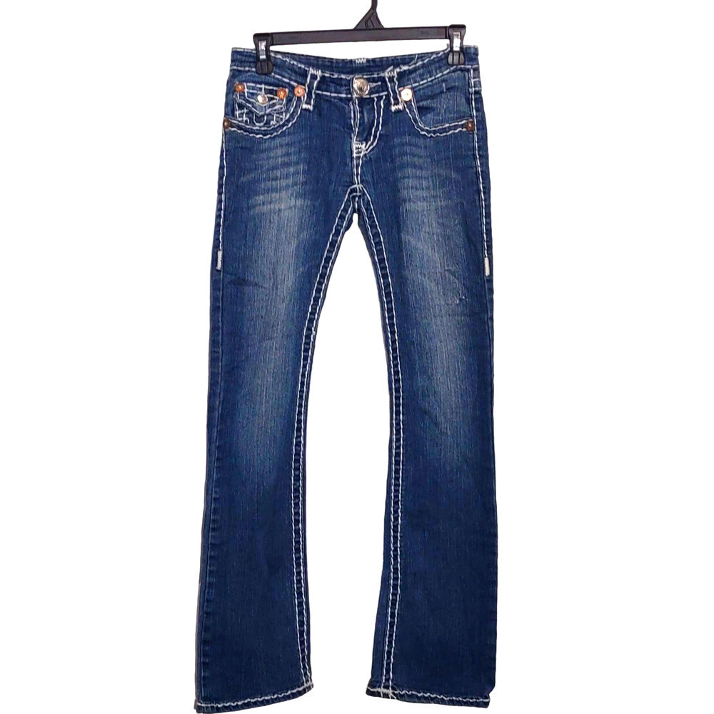 True Religion Womens Blue Jeans Skinny Low Rise Billy Super T